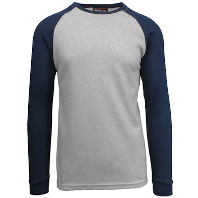 Men's Thermal Shirts - Heather Grey/Navy, S-XL