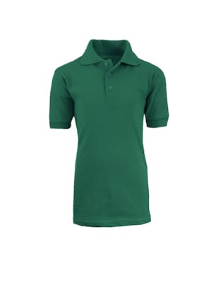 Boys' Uniform Polo Shirts - Hunter Green, Short Sleeve, Size 10