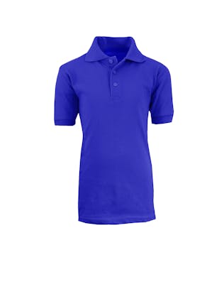 Boys' Uniform Polo Shirts - Royal Blue, Short Sleeve, Size 20