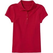 Girls' Uniform Polos - Red, XL, Short Sleeve