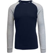 Men's Thermal Shirts - Navy/Heather Gray, S-XL