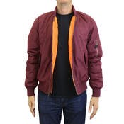 Men's Bomber Jackets - Size S - 2X, Maroon, Full Zip