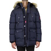 Men's Parka Jackets - S-2X, Navy, Detachable Hood