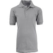 Boys' Uniform Polo Shirts - Heather Grey, Short Sleeve, Size 8