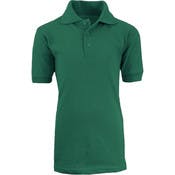 Boys' Uniform Polo Shirts - Hunter Green, Short Sleeve, Size 7