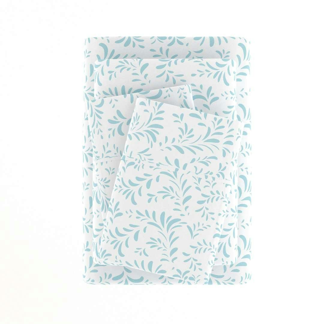 Premium Sheet Sets - Light Blue, Vine, Cali King, 4 Piece