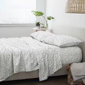 Flannel Bed Sheets - Botanical, Queen, 4 Set