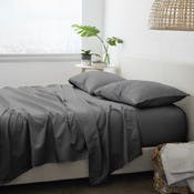 Flannel Bed Sheets - Dark Gray, Twin, 3 Set