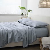 Flannel Bed Sheets - Light Navy, Twin, 3 Set