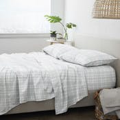 Flannel Bed Sheets - Light Blue, Queen, 4 Set
