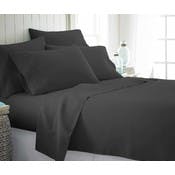 Microfiber Bed Sheets - Black, Twin XL, 4 Piece Set