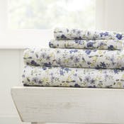 Premium Sheet Sets - Blue Blossoms, Cali King, 4 Piece