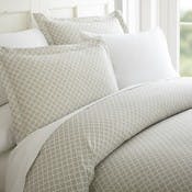 Duvet Cover Sets - Gray, Quatrefoil Pattern, Queen, 3 Piece