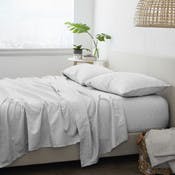 Premium Bed Sheets - Chambray Gray, Cali King, 4 Set