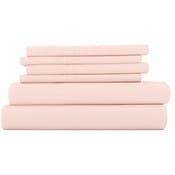 Luxury Bed Sheets - Solid Blush, King, 6 Set