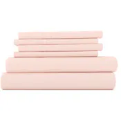 Luxury Bed Sheets - Solid Blush, Queen, 6 Set