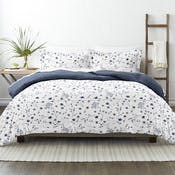 Down Alternative Comforters - Navy Flowers, Queen, 3 Piece