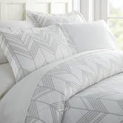 Duvet Cover Sets - Gray Chevron, Queen, 3 Piece