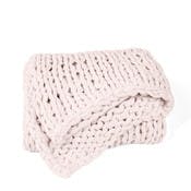 Chunky Knit Throw Blanket - Blush, Acrylic, 47" x 59"