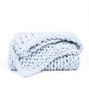 Chunky Knit Throw Blanket - Light Blue, Acrylic, 47" x 59"