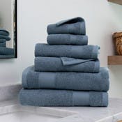 Bath Towel Sets - Light Blue, 6 Piece, 100% Cotton, Ultra Soft