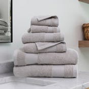 Bath Towel Sets - Light Grey, 6-Piece, 100% Cotton, Ultra Soft