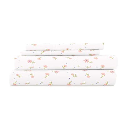 Premium Sheet Sets - Floral Pink, Queen, 4 Piece