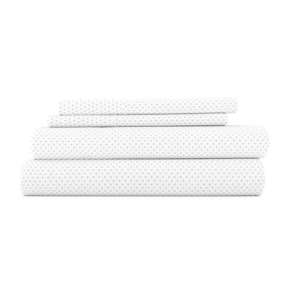 Premium Sheet Sets - Light Grey, Dotted, Cali King, 4 Piece