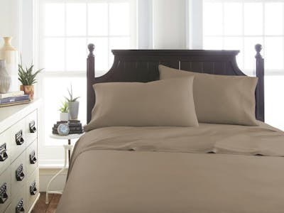 Bamboo Bed Sheet Sets - Taupe, Queen, 4 Piece