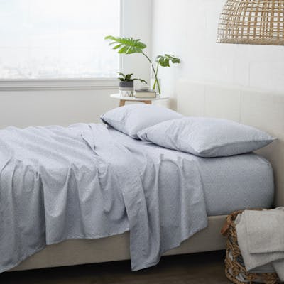 Premium Bed Sheets - Chambray Blue, Cali King, 4 Set
