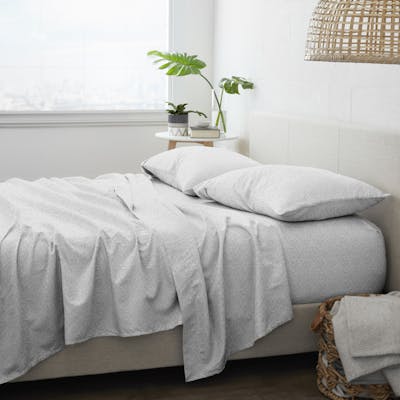 Premium Bed Sheets - Chambray Grey, Cali King, 4 Set