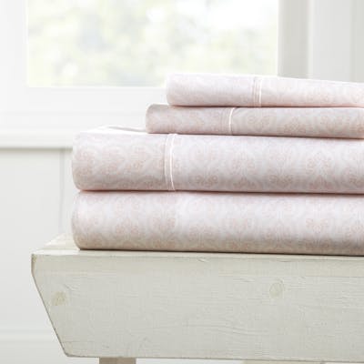 Bed Sheet Sets - Pink, Cali King, Classic, 4 Set