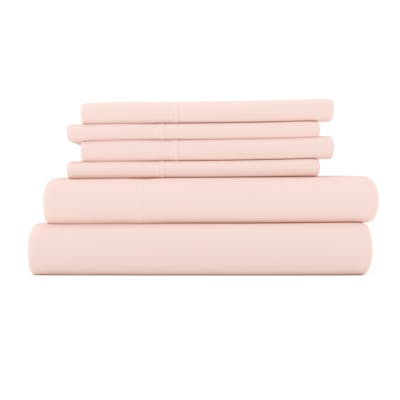 Luxury Bed Sheets - Solid Blush, Queen, 6 Set