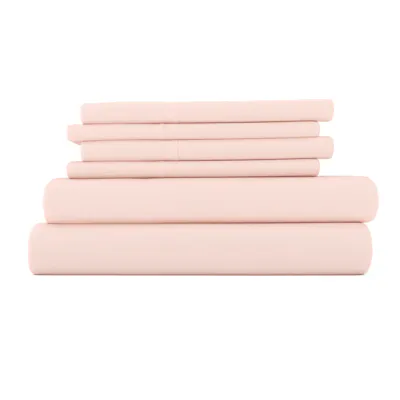 Luxury Bed Sheets - Solid Blush, Twin, 4 Set