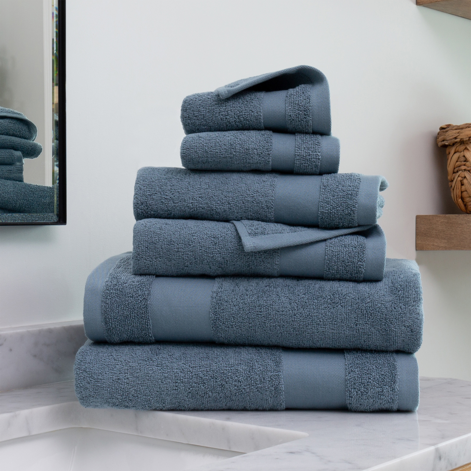 Buy Ultra Soft 100% Cotton 6-Piece Bath Towel Set (Light Blue)