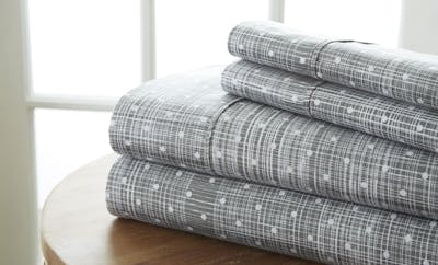 Premium Sheet Sets - Grey, King, Polka Dot Design, 4 Piece