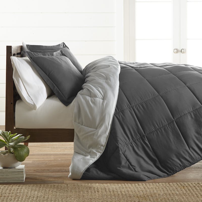 Queen Down Alternative Reversible Comforter Set - Gray