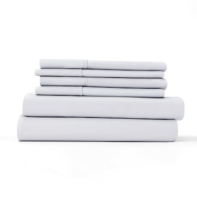 Double Brushed Sheet Sets - Light Gray, Full, 6 Piece