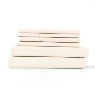 Double Brushed Sheet Sets - Ivory, Queen, 6 Piece