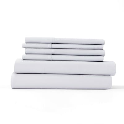 Double Brushed Sheet Sets - Light Grey, Queen, 6 Piece