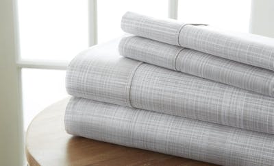 Premium Sheet Sets - Grey, King, Thatch Pattern, 4 Piece