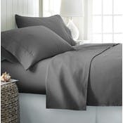 Microfiber Bed Sheet Sets - Gray, Cali King, 4 Piece, Double-Brushed