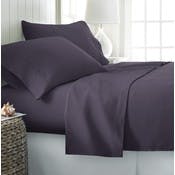 Microfiber Bed Sheet Sets - Purple, Cali King, 4 Piece, Double-Brushed