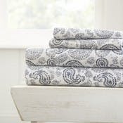 Bed Sheet Sets - Navy Paisley, Queen, 4 Piece