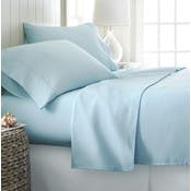 Microfiber Bed Sheet Sets - Aqua, Queen, 4 Piece, Double-Brushed