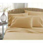 Microfiber Bed Sheet Sets - Gold, Cali King, 6 Piece, Double-Brushed
