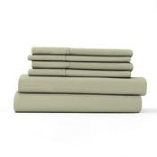 Microfiber Bed Sheet Sets - Sage, King, 6 Piece, Double-Brushed
