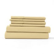 Microfiber Bed Sheet Sets - Gold, Queen, 6 Piece, Double-Brushed
