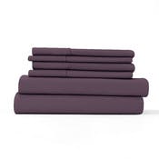 Microfiber Bed Sheet Sets - Purple, Queen, 6 Piece, Double-Brushed
