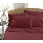 Microfiber Bed Sheet Sets - Burgundy, Twin, 3-Piece, Double-Brushed